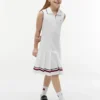 Ärmelloses Plissee-Polo-Kleid für Kinder