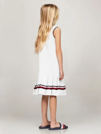 Ärmelloses Plissee-Polo-Kleid für Kinder