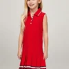Ärmelloses Plissee-Polo-Kleid für Kinder