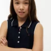 Ärmelloses Plissee-Polo-Kleid für Kinder