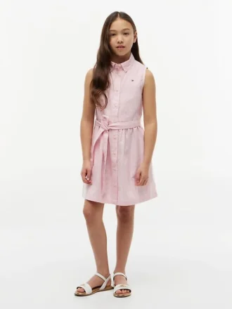 Ärmelloses Shirtkleid mit Gürtel für Kinder
