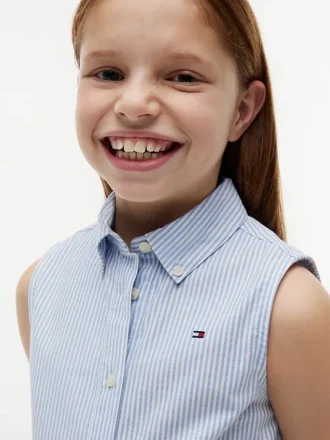 Ärmelloses Shirtkleid mit Gürtel für Kinder