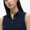 Ärmelloses Stretch-Piqué-Polokleid Ärmelloses Stretch-Piqué-Polokleid
