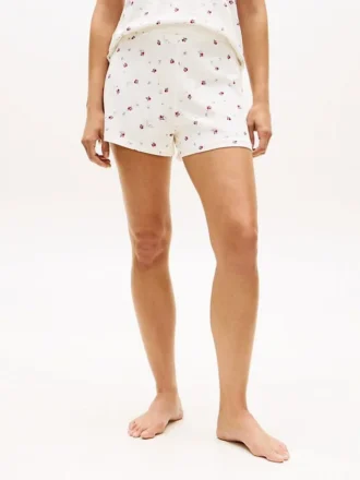 Schlafshorts aus Mischgewebe mit Blumenprint Schlafshorts aus Mischgewebe mit Blumenprint