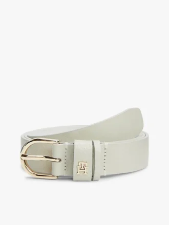 Schmaler Ledergürtel mit geprägtem Monogramm