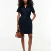 Shirtkleid aus Leinen-Baumwoll-Mischung mit Gürtel Shirtkleid aus Leinen-Baumwoll-Mischung mit Gürtel