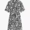 Shirtkleid aus Leinenmischung mit tropischem Print Shirtkleid aus Leinenmischung mit tropischem Print