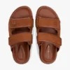 Slide-Sandale aus Nubukleder mit zwei Riemen Slide-Sandale aus Nubukleder mit zwei Riemen