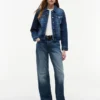 Slim Fit Dark Wash Stretch-Jeansjacke Slim Fit Dark Wash Stretch-Jeansjacke