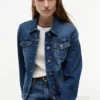 Slim Fit Dark Wash Stretch-Jeansjacke Slim Fit Dark Wash Stretch-Jeansjacke