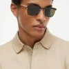 Sonnenbrille mit quadratischem Metallrahmen Sonnenbrille mit quadratischem Metallrahmen