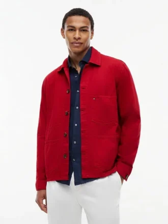 Stückgefärbte Denim-Arbeitsjacke Stückgefärbte Denim-Arbeitsjacke