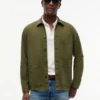 Stückgefärbte Denim-Arbeitsjacke Stückgefärbte Denim-Arbeitsjacke