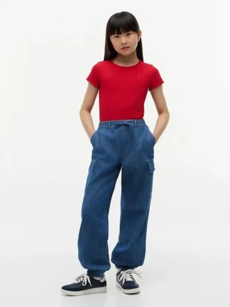 Stretch-Chino-Cargo-Jogginghose für Kinder Stretch-Chino-Cargo-Jogginghose für Kinder