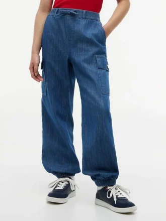 Stretch-Chino-Cargo-Jogginghose für Kinder Stretch-Chino-Cargo-Jogginghose für Kinder