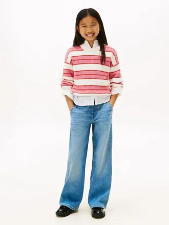 Stretch-Jeans mit weitem Bein für Kinder Stretch-Jeans mit weitem Bein für Kinder
