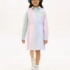 Stretch-Shirtkleid für Kinder mit gemischten Streifen