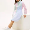 Stretch-Shirtkleid für Kinder mit gemischten Streifen