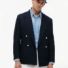 Strukturierter Blazer aus Baumwoll-Woll-Mischung Strukturierter Blazer aus Baumwoll-Woll-Mischung