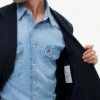 Strukturierter Blazer aus Baumwoll-Woll-Mischung Strukturierter Blazer aus Baumwoll-Woll-Mischung