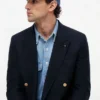 Strukturierter Blazer aus Baumwoll-Woll-Mischung Strukturierter Blazer aus Baumwoll-Woll-Mischung