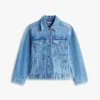 Taillierte Jeansjacke im Used-Look Taillierte Jeansjacke im Used-Look