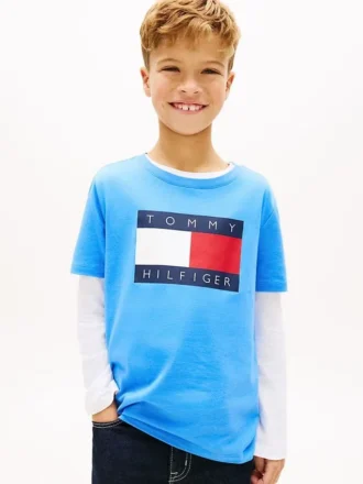 Tommy Flag Logo T-Shirt für Kinder