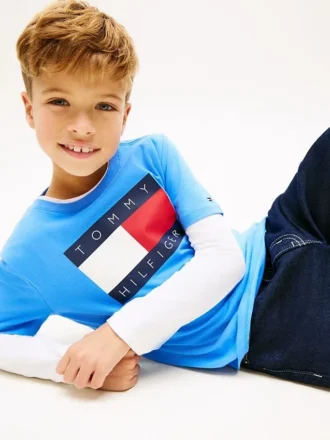 Tommy Flag Logo T-Shirt für Kinder