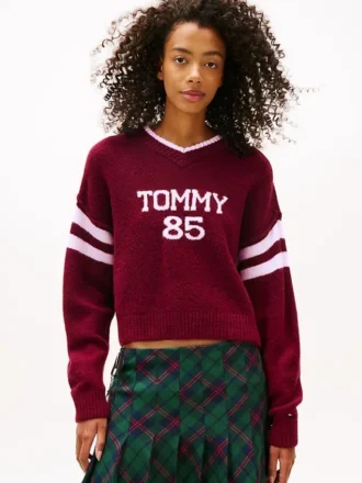 Tommy Jeans 85 Varsity-Pullover mit V-Ausschnitt
