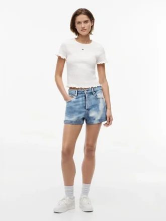 Tommy Jeans Denim-Shorts mit Umschlag