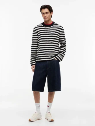 Tommy Jeans Gestreifter Bouclé-Pullover