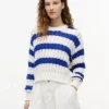 Tommy Jeans Gestreifter Zopfmusterpullover Tommy Jeans Gestreifter Zopfmusterpullover