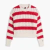 Tommy Jeans Gestreifter Zopfmusterpullover Tommy Jeans Gestreifter Zopfmusterpullover