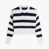 Tommy Jeans Gestreifter Zopfmusterpullover Tommy Jeans Gestreifter Zopfmusterpullover