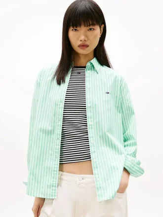 Tommy Jeans Gestreiftes Popeline-Hemd