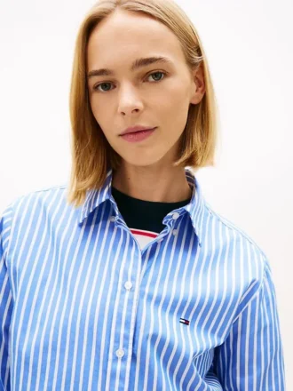 Tommy Jeans Gestreiftes Popeline-Hemd