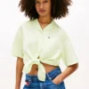 Tommy Jeans Hemd aus Leinenmischung mit Bindeband vorne Tommy Jeans Hemd aus Leinenmischung mit Bindeband vorne