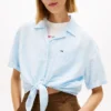 Tommy Jeans Hemd aus Leinenmischung mit Bindeband vorne Tommy Jeans Hemd aus Leinenmischung mit Bindeband vorne