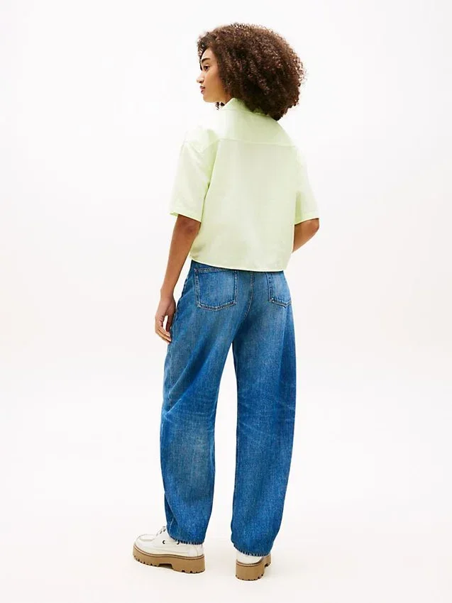 Tommy Jeans Hemd aus Leinenmischung mit Bindeband vorne Tommy Jeans Hemd aus Leinenmischung mit Bindeband vorne