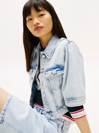 Tommy Jeans Kurzarm-Jeansjacke mit Shorts