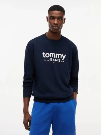 Tommy Jeans Logo Sweatshirt aus Wildlederimitat