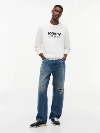 Tommy Jeans Logo Sweatshirt aus Wildlederimitat