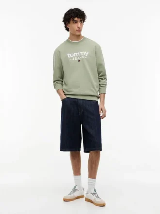 Tommy Jeans Logo Sweatshirt aus Wildlederimitat