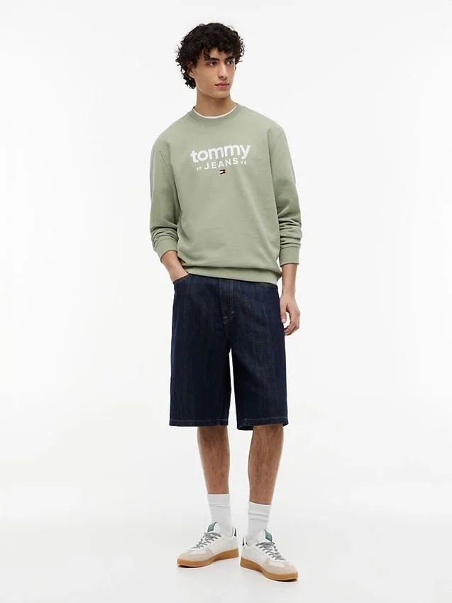 Tommy Jeans Logo Sweatshirt aus Wildlederimitat Tommy Jeans Logo Sweatshirt aus Wildlederimitat