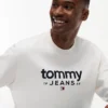 Tommy Jeans Logo Sweatshirt aus Wildlederimitat Tommy Jeans Logo Sweatshirt aus Wildlederimitat