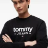 Tommy Jeans Logo Sweatshirt aus Wildlederimitat Tommy Jeans Logo Sweatshirt aus Wildlederimitat
