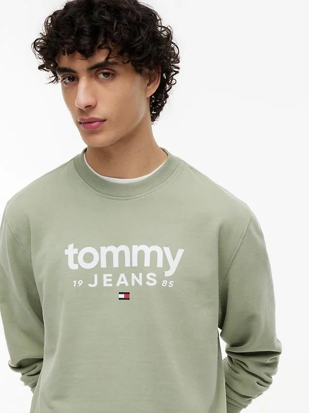 Tommy Jeans Logo Sweatshirt aus Wildlederimitat Tommy Jeans Logo Sweatshirt aus Wildlederimitat