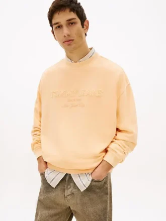 Tommy Jeans Logo Sweatshirt, stückgefärbt