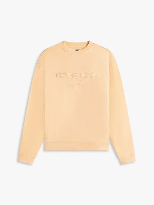Tommy Jeans Logo Sweatshirt, stückgefärbt Tommy Jeans Logo Sweatshirt, stückgefärbt