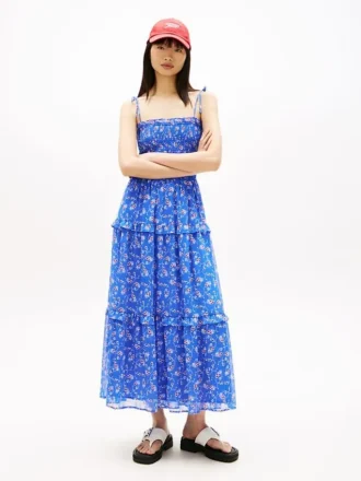 Tommy Jeans Maxikleid aus Chiffon mit Stufenrock